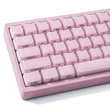 119 Keys Crystal Jelly Cat Keycap Pink Mao Profile Fits 61/68/84/87/98/100 MX picture