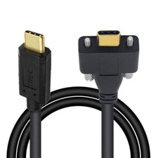 CY USB 3.1 Type-C Male to Locking USB-C Thumbscrew Data Cable Panel Mount Type picture