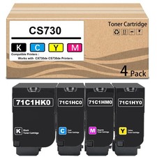 4 Pack CS730 Toner Cartridge 71C1HK0 71C1HC0 71C1HY0 71C1HM0 Compatible for picture