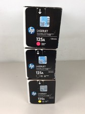 HP 125A Toner Cartridge Set CB540A CB542A CB543A Genuine OEM New Sealed ^ picture
