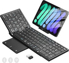 Foldable Bluetooth Keyboard with Touchpad & Number Pad, 3 Devices (2.4G+BTx2)Fol picture