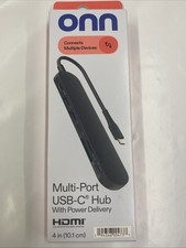 onn 7-in-1 USB C Hub with 4K HDMI, 100W PD Charging, 3 USB Ports, SD Card Reader picture