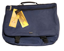 Foray Messenger/Laptop Bag Blue Canvas Padded Expandable Organizer Pockets picture