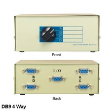 4 Way DB9 Female Manual Data Switch Box Rotary Dail Type RS232 Printer Joystick picture