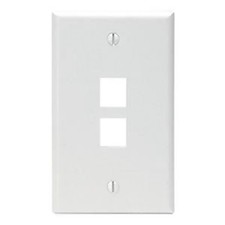 New Single Pack of Leviton 41080-2WP SAN 122 2-Port Wallplate Single Gang White picture