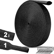 26 Ft Heat Shrink Wire Loom Braided Cable Sleeves 3/8 Inch 2:1 Fuel Resistant picture