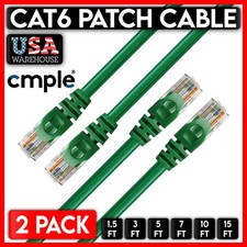 2 PCS Green Cat6 Cable Cat 6 Ethernet Patch Cord 10Gbps Internet Cable UTP Wire picture