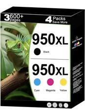 950XL 951XL 4 Pack Ink Cartridge Replacement For HP OfficeJet Pro Printers picture