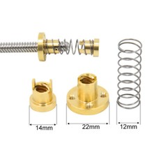 2pcs x 2mm / 8mm T8 Flexible Anti Backlash Spring Loaded Nut picture