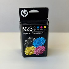 HP 923 Ink Genuine OEM New 4 Pack Black Cyan Magenta Yellow Color FAST SHIPPING picture