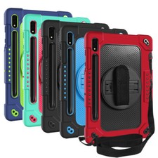 For Samsung Tab S8+/S8/S7+/S7/S7 FE Kids Shockproof Case w/ Hand Strap & Stand picture