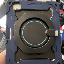 Rugged Impact Resistant Tablet Case Blue/Black w/ 360 Rotating Stand picture