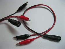 10 pcs 5.5 x 2.1mm DC Power Female Jack to Dual Alligator Clip Cable 25cm New picture