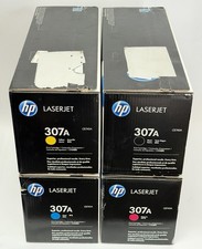 Set Of 4 HP 307A Toner Cartridges CE740A CE741A CE742A CE743A Genuine *See Pics* picture