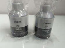 2x Genuine Canon GI-20 PGBK Black Ink 170mL MegaTank OEM New Sealed picture