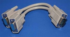 VGA PORT to TWO Monitor 6IN VGA Splitter Cable HD15 Male Female Female picture