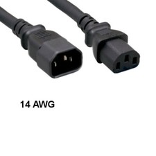 Kentek 10Ft Heavy-Duty Extension Power Cord C13 to C14 14AWG 15A SJT PC UPS PDU picture