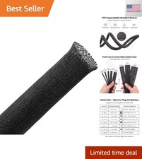 26ft-1/4 Inch PET Expandable Braided Cable Sleeve picture