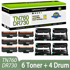 6PK TN760 Toner +4PK DR730 Drum Fit for Brother HL-L2390DW L2395DW MFC-L2750DWXL picture