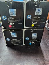 Genuine HP 125A Toner Cartridge Set C-M-Y-1 BK CB540AD CB541A CB542A CB543A picture