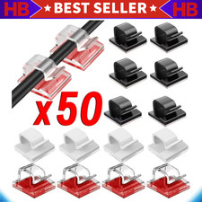 10/20/50PCS Cable Organizer Clips Wire Winder Holder Protector USB Cable Managem picture