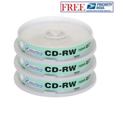 30 Pack Smartbuy CD-RW 1-12X 700MB/80Min High Speed Branded Logo Rewritable Disc picture