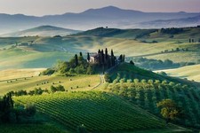 Landscape italy europe field sunlight hills farm Custom Gaming Mat Desk picture