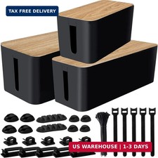 128PCS Cable Management Box 3Pack Cable Management Kit for Power Strip to Hide W picture