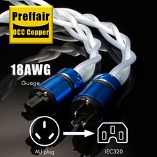Preffair Audiophile Silver Plate OCC Power Cable US EU Schuko Mains Supply Cord picture