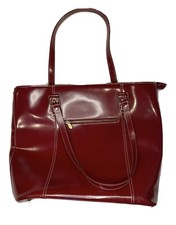 McKlein Aldora Leather Red Laptop Tablet Business Tote Briefcase picture