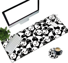 Desk Pad Mat Large Mouse Pad XL Extended Mousepad Gaming with Cute Panda 31.5