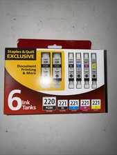 Authentic Canon PGI-220 Black & CLI-221 B/C/M/Y Ink Cartridges (6 Pack) NEW picture