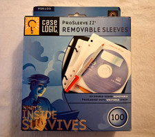 Case Logic PSR100 ProSleeve White Plastic CD/DVD/Blu-ray Disc Sleeves 100 Pack picture