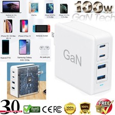 4 USB Ports Quick GaN Charger Power Adapter Power Supply Station 100W 65Watt picture
