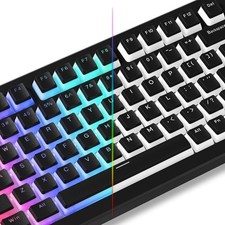 Womier Pudding Keycaps, Black PBT Keycaps 60 65 75 100 Percent 130  picture