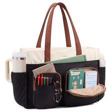 LOVEVOOK Teacher Tote Bag for Women, Multi-pocket Laptop Bag with Large Cup H... picture