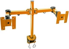 Monmount Dual Monitor Desk Mount, Clamp, Up To 2x 24” LCDs, Adjustable, Orange picture