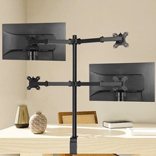 Quad Four Arm Desk Mount LCD Computer Monitor Bracket Stand 10”-27” in Screen TV picture