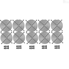 Durable 120mm Black Finger Grills - 10 Pack with Screws for Desktops & Cabinets picture