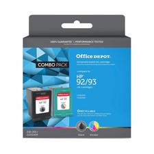 Office Depot Reman Ink, Compare To HP 92/93, Combo Pack (Black & Tricolor) picture