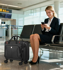 Star Cloud Rigid Frame Rolling Laptop Bag on Wheels, Rolling Briefcase with USB picture