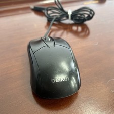 Belkin Wire Mouse Ergonomic, USB, Plug/Play (Black) F5M010QBLK — works picture
