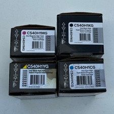 Set of 4 Lexmark C540H1MG C540H1KG C540H1YG C540H1CG Toner Cartridges C540 C543 picture