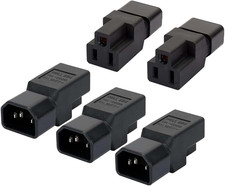 IEC 320 C14 to NEMA 5-15R Power Adapter, 5-Pack | 10A/15A AC Converter, C14 to U picture