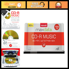 50-Pack CD-R Blank Discs for Audio, Music Recording, High-Quality Media Spindle picture