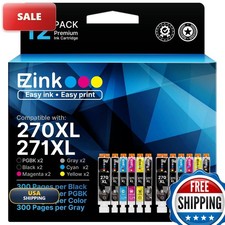E-Z Ink Compatible Canon PGI-270XL CLI-271XL Ink Cartridges 12 Pack picture