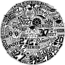 Senior 2027 Stickers, Graduation Class of 2027 Black-white picture