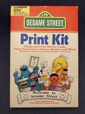 1988 Big Box Computer Program Sesame Street Print Kit 5.25