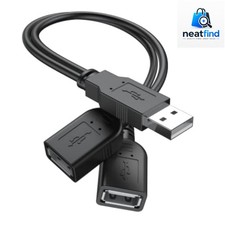 Upgrade Your Connectivity: USB Y Splitter Male to 2 Female Adapter Cable, 1ft picture