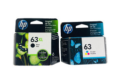 GENUINE 2-PACK HP 63XL Black & 63 Color Ink OFFICEJET 4654 L0R48AN SEALED Box picture